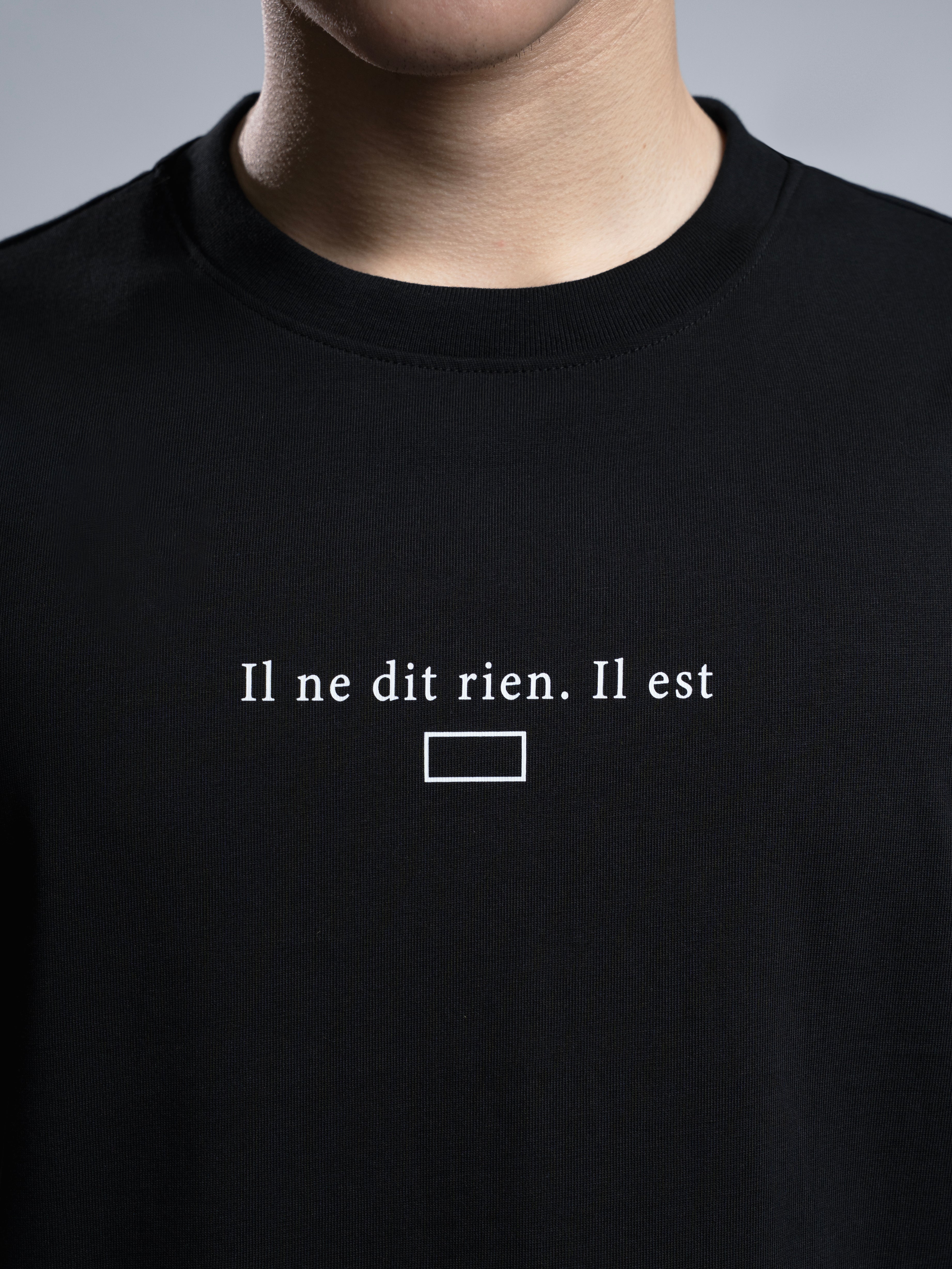 Áo Thun Nam Cotton Đen Il ne dit rien