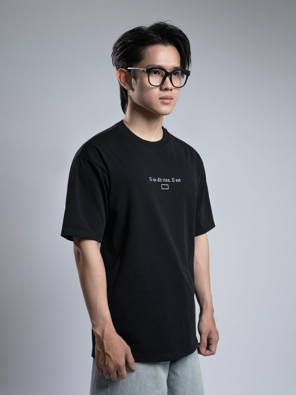 Áo Thun Nam Cotton Đen Il ne dit rien