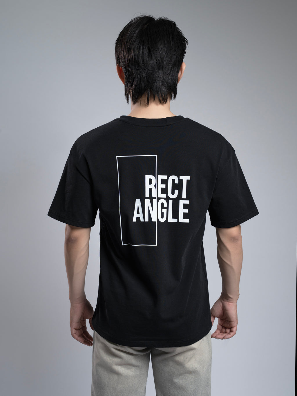 Áo Thun Nam Cotton Đen Rectangle