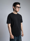 Áo Thun Nam Cotton Trơn Đen Regular Fit