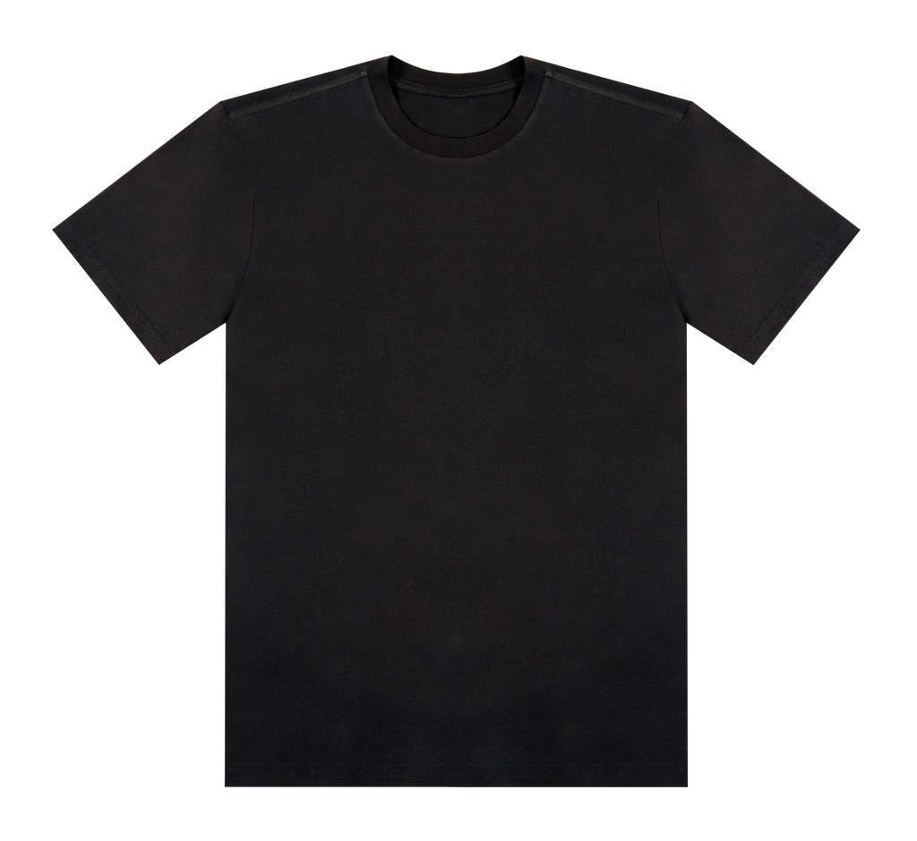 Men's Plain Black Cotton Regular Fit T-Shirt