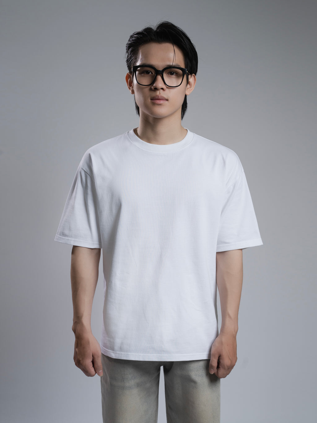 Áo Thun Nam Cotton Logo Minimalist Trắng