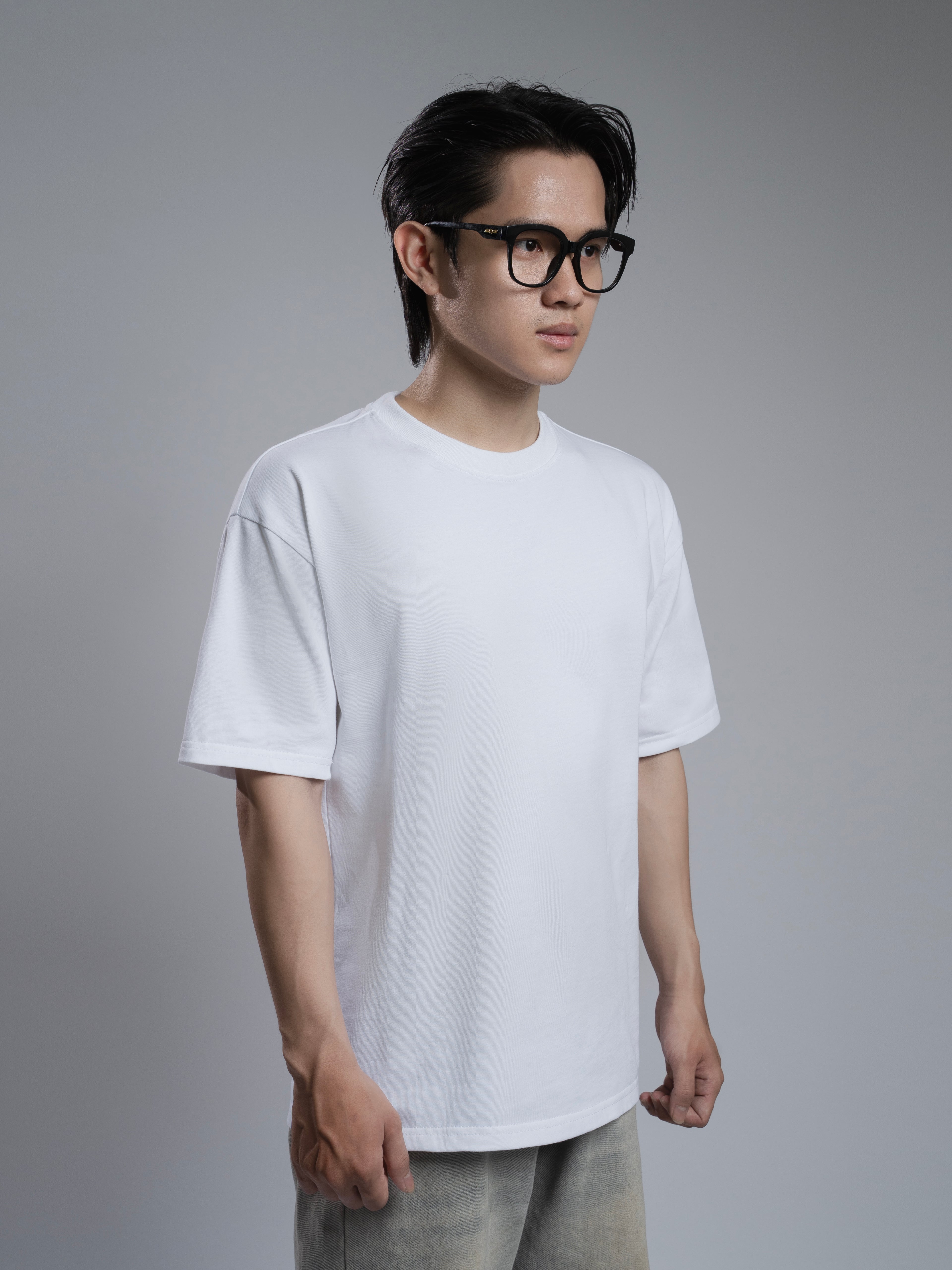 Áo Thun Nam Cotton Logo Minimalist Trắng