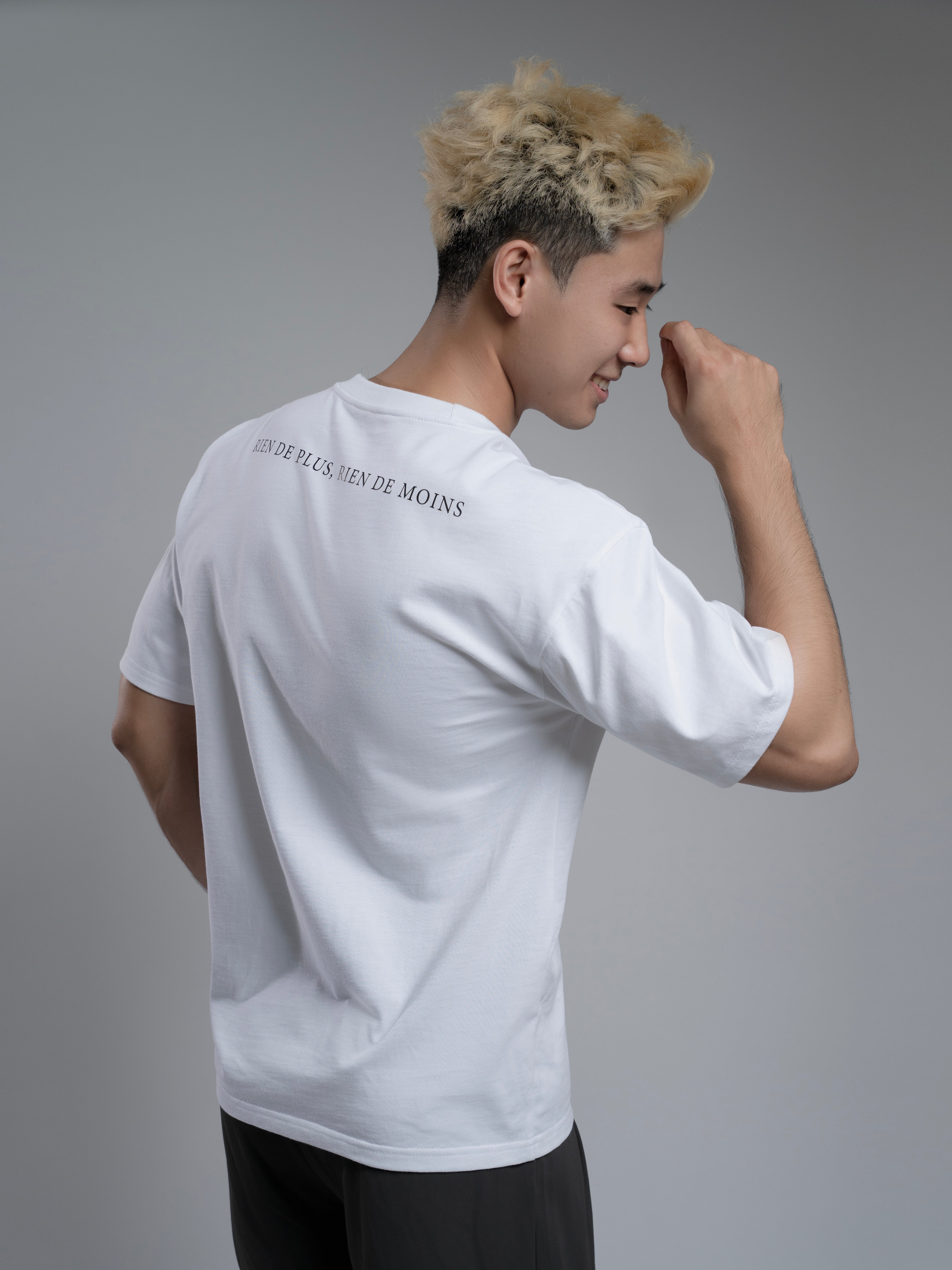Áo Thun Nam Cotton Trắng Rien de Plus